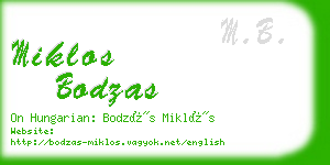 miklos bodzas business card